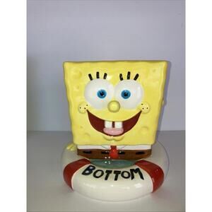 Vintage 2003 SpongeBob SquarePants Ceramic Coin Bank Enesco 7.25" Retired